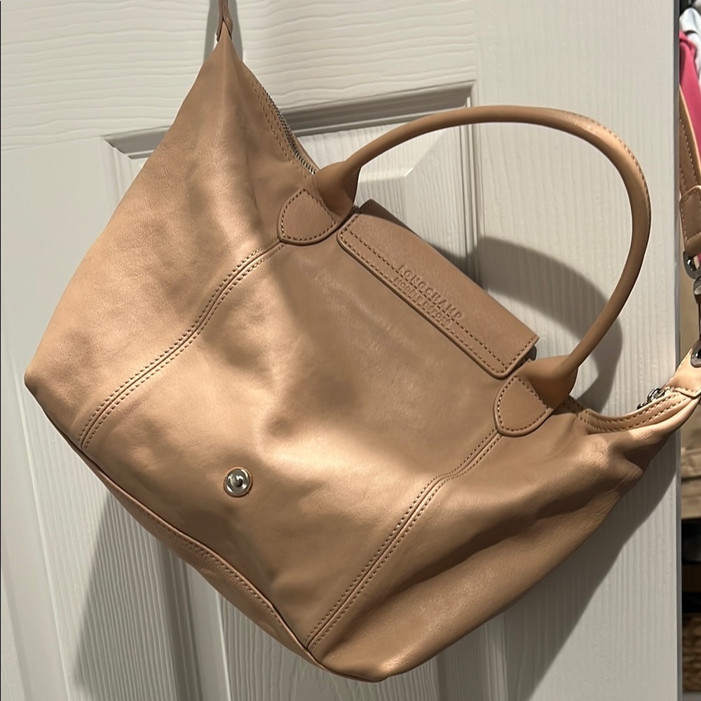 Longchamp Le Pliage Cuir Leather Handbag in Sandy color - Picture 7 of 15